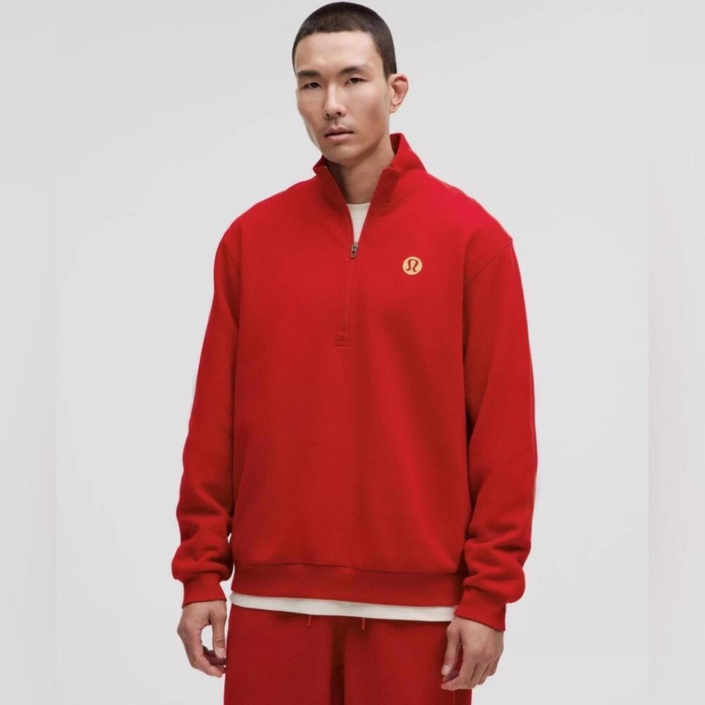 🆕🧧 Lululemon Lunar New Year Steady State Half Zip - Dark Red Gold